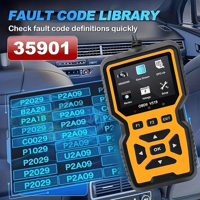 OBD2 Scanner Diagnostic Tool - Check Engine Light Code Reader, Reset Function, Data Stream, I/M Readiness, Full Features, Modes