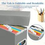 File Organizer Box with Lid & Handle, Thickened Cardboard Hanging File Folder Storage Boxes for Letter Size, Portable Filing 