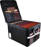 TOMKID Fireproof Document Box, Fireproof File Box with Lids, Important Document Organizer Box with Lock, Portable File Folder