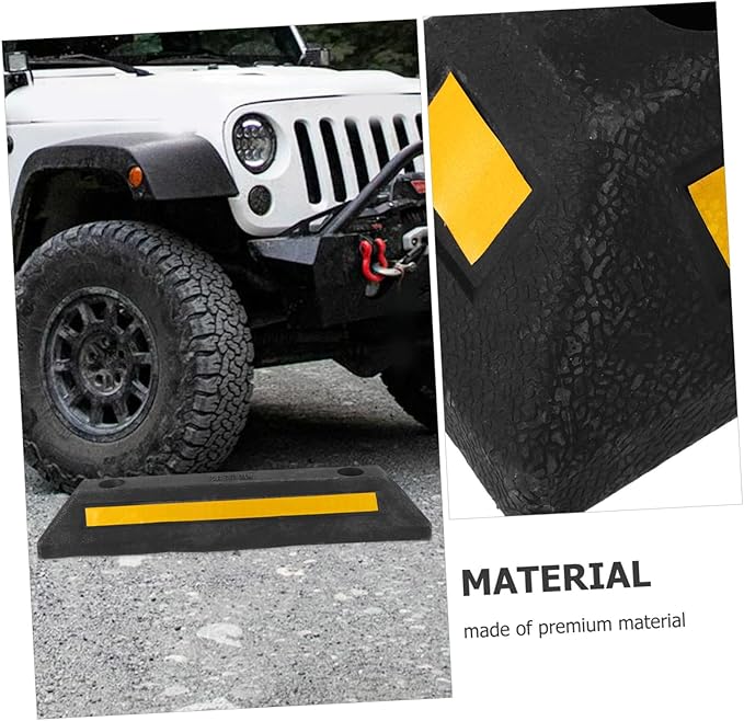Parking Block Stopper for Garage Heavy Duty Vehicle Guide Slip Design Compact Easy Installation for Driveway and Parking Spaces