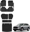 Auxko All Weather Floor Mats Upper Cargo Mat with Backrest Mat & Door Sill Protector for 2023-2026 Honda CRV TPE Liners Accessories Guard Odorless Anti-Slip Floor Trunk Liner with Back Seat Protectors