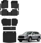 Auxko All Weather Floor Mats Upper Cargo Mat with Backrest Mat & Door Sill Protector for 2023-2026 Honda CRV TPE Liners Accessories Guard Odorless Anti-Slip Floor Trunk Liner with Back Seat Protectors