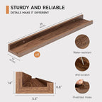 Fun Memories Picture Ledge Shelf for Wall, Floating Shelves Set of 4, 24 Inch Long Nursery Book Shelves for Toys Storage, Kid