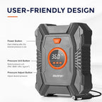 Cordless Tire Inflator Portable Air Compressor 100PSI with Auto Shut-Off, Built-In Cord & Hose Storage, 3-Meter Copper Power Cord, LED Light for Car Motorcycle Bike Ball