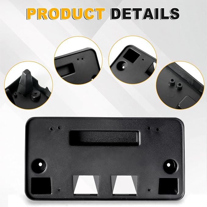 Front Bumper License Plate Frame Bracket Compatible with GMC Sierra 2500 HD 3500 HD 2020 2021 2022 2023, Black License Frame 