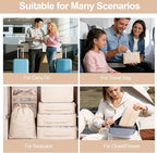 8 Set Packing Cubes for Travel,Suitcase Organizer Bags for Luggage with Shoe & Hanging Toiletry Bag, Vacation Essentials & Ac