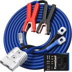 Heavy Duty Jumper Cables - 2/0 Gauge 30 Feet 1600Amp Automotive Booster Jumper Cables with 350A Battery Quick Connect and Permanent Installation kit for Car, SUV and Trucks Battery - (SB350 Gray)