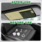 PATIKIL 1Pcs Car Sun Visor Organizer, 12.8 x 6.5 Inch PU Leather Vehicle Storage Pouch Holder for Sunglasses Card Pen Driver License Car Accessories, Black