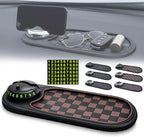 4-in-1 Multi-Functional Support Anti-Slip Pad, 360° Rotating Car Phone Holder Pad with Temporary Parking Number Plate, All-in