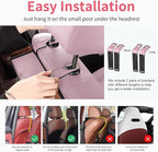 Car Rear Backseat Extra Multifunctional Drink Cup Holder Organizers with Tissue Storage Box Organizer & Hooks for Car Seat Back. Pink