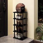 Vertical Shoe Rack - Tall Narrow Shoe Rack Organizer for Small Spaces,5 Tier Bamboo Shoen Shelf for Entryway,Closet,Corner,Do