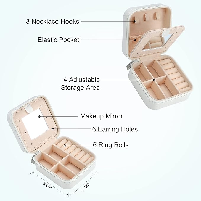 Parima Travel Jewelry Organizer Box for Girls & Women | Personalized Jewelry Boxes | Necklace, Earring & Ring Box - Letter J,