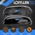 Driver Side Mirror Cover Replacement for Honda CRV 2017 2018 2019 2020 2021 2022 - Left Side Mirror Covers, Rear View Mirror Cap Accessories Black, With Lamp