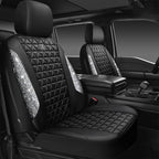 CAR PASS Bling Diamond Leather Car Seat Covers for 2 Front Interior Sets, Waterproof Shining Glitter Sparkly Crystal Universa