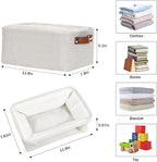 HNZIGE Fabric Storage Baskets for Organizing Small Storage Baskets for Shelf,6 Pack Shelf Baskets for Storage with Leather Ha