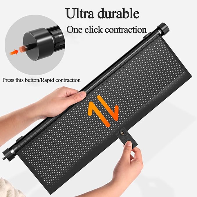 2 Pack Retractable Car Shades for Side Windows - Window Sun Shade for Car with Strong Suction Cups | Roller Shades UV Heat Block Sun Shade for Cars House Office Window (S:15.7"x17.1")