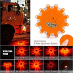 GP906 LED Road Flares Safety Flashing Warning Lights Kit, Magnetic Base & Hook 9 Flash Modes, for Emergency Roadside Safety W