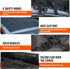 ACLONG Car Roof Bag 21 Cubic Feet Waterproof 840D Heavy Duty Rooftop Cargo Carrier Bag for All Cars with/Without Racks Includes Anti-Slip Mat Storage Bag Luggage Lock