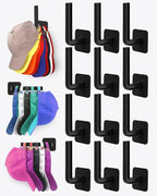 Hat Rack for Hat Storage (12-Pack), Multi-Purpose Hat Organizer, Strong Adhesive Hat Hooks for Wall Hat Organizer for Basebal