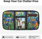 Irises Car Sun Visor Organizer Storage Card Holder Car Storage Bag, Zipper Auto Sunshade Organizer Bag Auto Interior Accessories Truck SUV Storage Pouch Holder