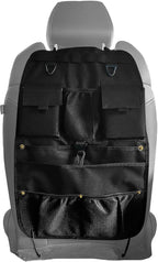 Car Seat Back Organizer with Multiple Storage Pockets, Black Mesh and Fabric, Universal Fit