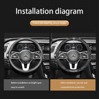 Car Steering Wheel Cover Fusion Carbon Fiber Premium Leather Non-Slip, Breathable, Trendy Accessories with Car Accessories (New-Black)