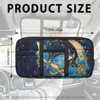 Flora Butterfly Car Sun Visor Organizer Zipper with Adjustable Straps and Multi-Pocket Pouch Storage Box with Picture Frame and Card Holder Easy Installation Universal Fit for Most Cars SUV