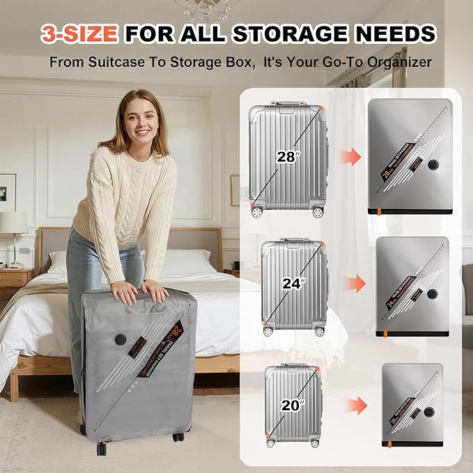 Travel Vacuum Storage Bags with Rechargeable Cordless Pump, Portable Compression Packing Seal Bags, Space Saver Packing Bag f