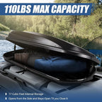 Auto Dynasty Hard Shell Roof Top Mount Car Storage Travel Luggage Box Cargo Carrier with Security Keys, 78 (L) x 31 (W) x 15 (H) Inches, Capacity 110 Pounds, 17 Cubic Feet, Textured Black