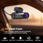 4K Dash Cam Front with Built-in WiFi, Dash Camera for Cars, 32GB Card Included, Super Night Vision Dash Camera, Loop Recordin