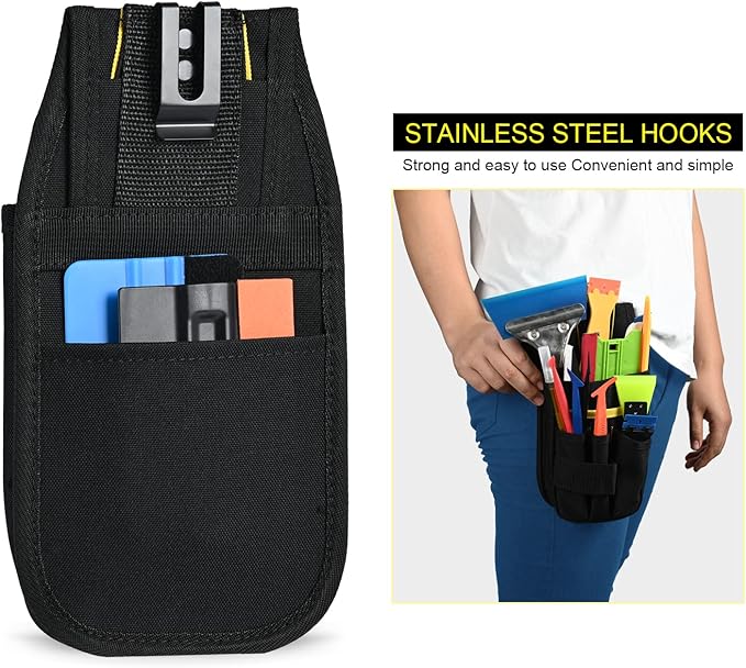 EHDIS Organizer Tool Pouch Multi-Purpose Wrapping Tool Bag Mini Work Holder Heavy-Duty Small Organizer for Car Window Tint Film Installer