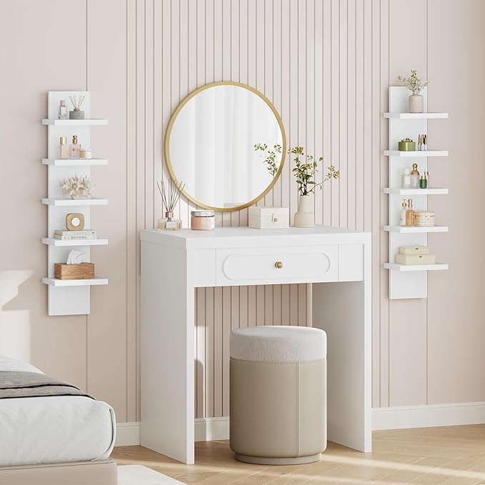 HOOBRO 5 Tier Wall Shelf Unit, 2 Pack Floating Shelves Wall Mounted, Wall Mount Vertical Shelving, Floating Storage Rack, Org
