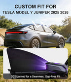 XCBYT Car Side Window Sunshade for 2025 2026 Tesla Model Y Juniper, Custom Fit Privacy Window Covers with Accordion Folding Design, UV Blocking & Heat Insulation (6 PCS)