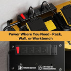 Spampur Large Power Tool Organizer Wall Mount with Charging Station, 3 Layer Heavy Duty Metal Tool Storage Rack Loads 420lbs 