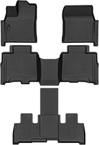 Auxko All Weather Floor Mats Fit for Toyota Sequoia 2023 2024 2025 TPE Rubber Liners Set Sequoia Accessories All Season Guard Odorless Anti-Slip Floor Mats
