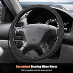 Aimato Customized Steering Wheel Cover for Honda Accord 2003-2007/Odyssey 2005-2010,Thin,Anti-Slip,Scratch-Resistant Exclusive Car Accessory for Honda,Nappa Black
