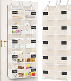 Over the Door Organizer, 5-Tier Extra Large Storage with 10 Pockets and PVC Label Pouches, 80 lbs Capacity Hanging Closet Org