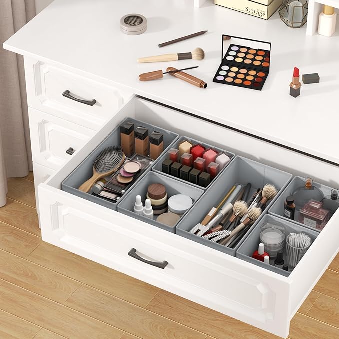DIMJ Drawer Organizer Clothes Storage - 24 Pack Baby Dresser Organizer for Nursery, Small Fabric Closet Drawer Organizer Bins