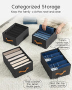 Homsorout Closet Organizers and Storage - Fabric Clothes Organizer with Handles, Foldable Jeans Organizer for Clothes, Drawer