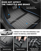 Powerty Floor Mats for 2024 2025 2026 Tesla Model 3 Highland 8 PCS Floor Cargo Liners Full Set All Weather TPE 3D 2 Row Liner Front Rear Storage Mat and Rear Seat Back Mats