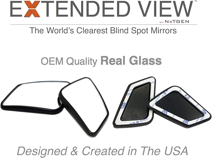 Blind Spot Mirrors- Compatible with Tesla Model S Extended View - 2 Piece Set (Left & Right)