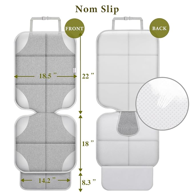 Meolsaek Car Seat Protector for Child Car Seat, Durable 600D Fabric Waterproof Car Seat Cover with Thick Pad Non-Slip Backing