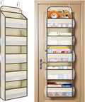 Yecaye Over The Door Organizer Storage, 5-Tier Heavy Duty Door Organizers Hanging with 10 Side Mesh Pockets, 44 lbs Load Capa