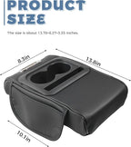 Car Armrest Storage Box,Car Accessories Console Organizers and Storage,Universal Waterproof Leather Console Cover with Cup Holder and Phone Holder,Suitable for Most Cars (Normal, Black)