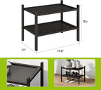 BMOSU 2-Tier Bamboo Small Shoe Rack Premium Stackable Shoe Shelf Storage Organizer for Hallway Closet Living Room Entryway Or