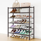 Smiry Shoe Rack, 6 Tier Long Bamboo Shoe Organizer, Stackable Free Standing Wooden Shoe Storage Shelf for Closet, Entryway, F