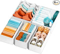 Criusia Drawer Organizer Clothes 6 Pack White- Dresser Organizer Bins for Closet Bedroom - Baby Clothes Organizers and Storag