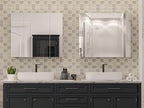 DICTAC Medicine Cabinet with Mirror & Storage - 27.6x23.6in Wall Mounted Cabinet with 3 Doors & Adjustable Shelves for Bathro