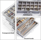 YUFONG Jewelry Organizer with 5 Drawers Clear Acrylic Earring Display Case Velvet Jewelry Storage Box Display Holder for Earr