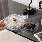 HALAFE Jewelry Box, 3-Layer Acrylic Jewelry Organizer with Cat Shape Handle, Clear Jewelry Boxes for Women Girls, Make up Org